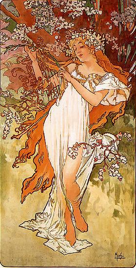 Alfons Mucha Spring china oil painting image